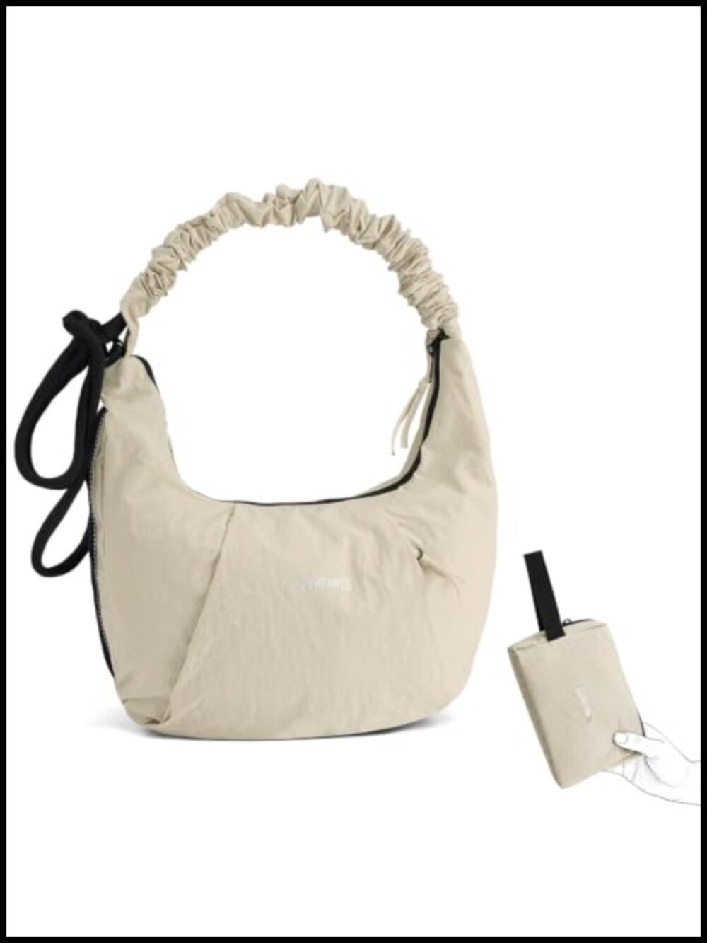 Nylon Crescent Hobo Crossbody Shoulder Bag Slouchy Women Handbag Purse
